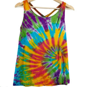 ZEYMA Distressed Tie Dye Tank S